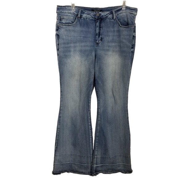 Judy Blue Denim - Judy Blue Women Flare Jeans Sz 20W Blue Mid Rise Denim City Boot Cut Stretchy